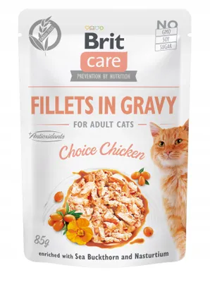 Zdjęcie produktu dla Brit Care Cat Fillets in Gravy Choice saszetka z kurczakiem 85g