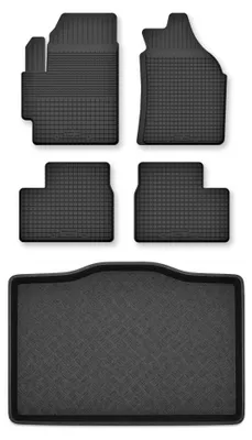 Image de Tapis en caoutchouc + bac de coffre pour Suzuki Swift V 2017- (5 portes) – 5 pièces, noirs, semi-universel, adapté
