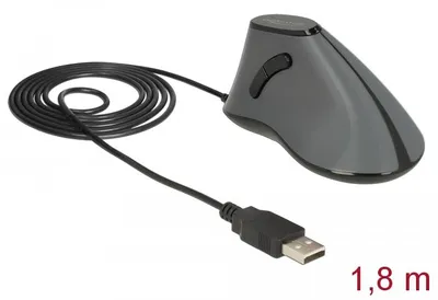 Produktbild von MAUS ergonomisch vertikal optisch 5-Tasten USB-A Delock