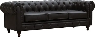 Immagine prodotto di Divano fisso Chesterfield "Aliza"  - 204 x 80 x 58 cm - 3 posti- Marrone