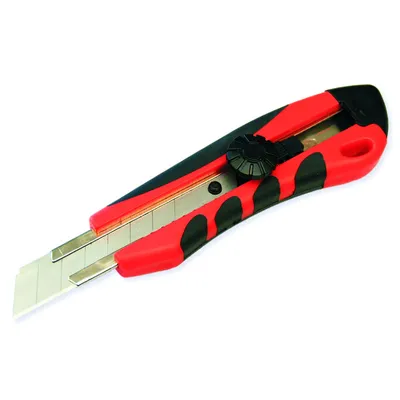 Image de Couteau sécable/cutter avec molette de blocage 18mm