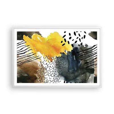 Produktbild von Gerahmtes Poster - Weißer Rahmen - Abstraktion Muster Flecken - 91,5x61 cm - Wand Bild - Wanddeko - Wandbilder - Wandposter - Bilderrahmen - Bilder - Kunstdruck - Wandbild - P2WAA91x61-4282