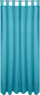 Produktbild von Blickdichte Gardine mit Schlaufen, Maße: 140x245 cm, Farbe: Türkis