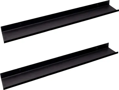 Image de Étagère murale flottante pour cadres et livres - 70 cm pour salon, chambre, couloir, cuisine, bureau, etc. (2 noir)