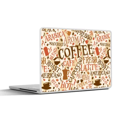 Produktbild von MuchoWow® Laptop Aufkleber Sticker Cover Kaffee - Vintage - Muster 25x18 cm - Laptop-Deko