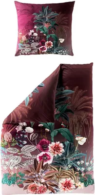 Produktbild von JACK by Bierbaum Mako Satin Bettwäsche 135x200cm 2 tlg. Blumen Tropisch Lila Digitaldruck