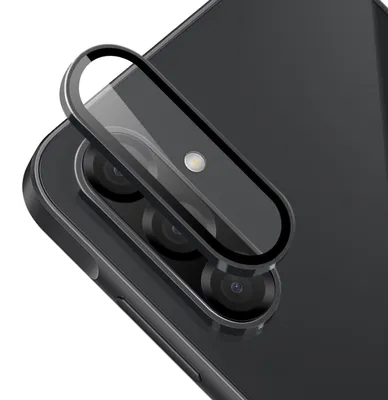 Obrázok produktu pre Hliníkový ochranný krúžok na fotoaparát pre Samsung Galaxy A26 / A36 / A56 + tvrdené sklo H9, čierne
