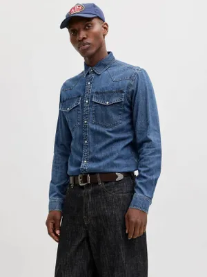 Immagine prodotto di jack and jones camicie uomo jack and jones 12289219 western medium blue