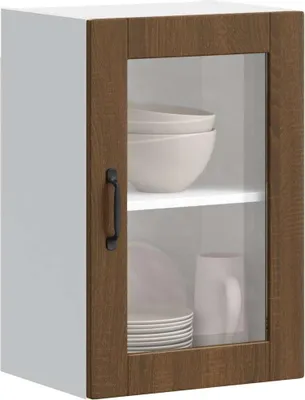 Produktbild von vidaXL Küchen-Hängeschrank mit Glastür Porto Braun Eichen-Optik