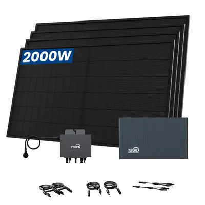 Produktbild von TSUN SolarCan DCU2000Lite Balkonkraftwerk Speicher, 314-Ah-Industriezellen, 800W Mikrowechselrichter mit 4 x 500W Bifaziale Solarmodule, 0% MwSt