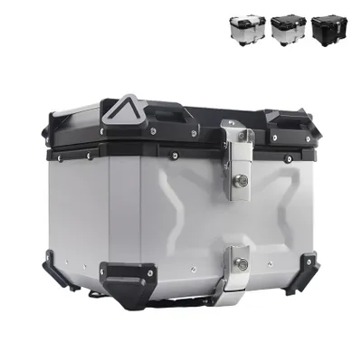 Produktbild von 55-Liter-Universal-Motorrad-Heckkoffer Maverick L - Schwarz - Silver