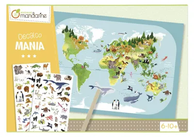 Image de Avenue Mandarine Set créatif d'images à gratter, carte du monde