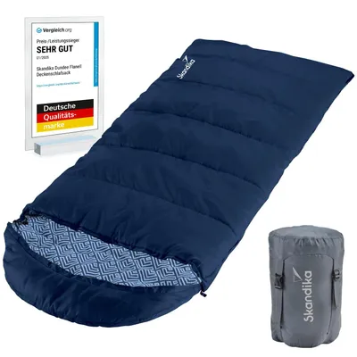 Produktbild von Skandika Dundee Junior Kinderschlafsack | Outdoor Camping Schlafsack für Kinder, Flanell-Innenfutter aus Baumwolle, kuschelig weich, wasserabweisend