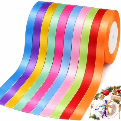 Satijnen Lint 6 mm x 22 m, 10 Farben, Geschenkband