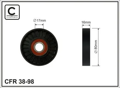 Produktbild von CAFFARO 38-98 Spannrolle Keilrippenriemen 80mm für FIAT Seicento / 600 Schrägheck (187)