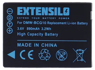 Produktbild von EXTENSILO Akku Ersatz für Panasonic DMW-BCG10E, DMW-BCG10 für Kamera (890 mAh, 3,6 V, Li-Ion)