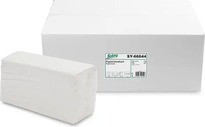 Produktbild von Sobsy 2880 Blatt Papierhandtücher Zellstoffmix | 22,5x30,5cm, 2-lagig C-Falz, recycling weiß