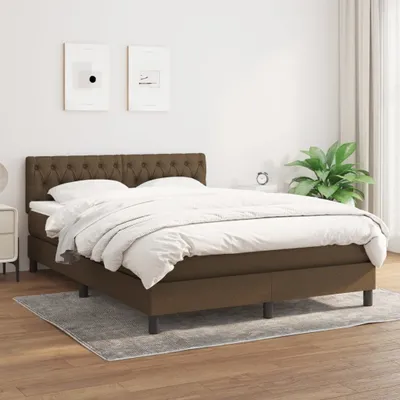 Produktbild von CLORIS Boxspringbett Polsterbett mit Matratze Dunkelbraun 140x190 cm Stoff, 58,98 kg