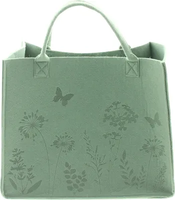 Produktbild von Tasche Blumenwiese Filz grün – große Einkaufstasche, Shopper