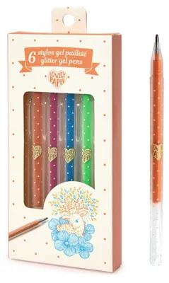 Produktbild von Set mit 6 Roll-Gel-Markern mit Glitzer, Djeco