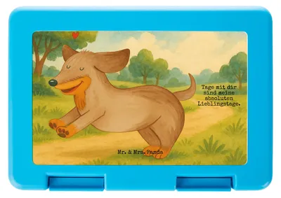Produktbild von Mr. & Mrs. Panda Bentobox Hund Dackel Design - Weiß - Geschenk, Herz, Brotbehälter, Sprüche, Hunde, Snackbox, Lunchbox, Dachshund, Bento Box, Vesperbox, Frühstücksbox