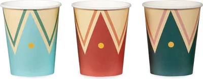 Produktbild von 6 Bunte Zirkuswelt Pappbecher 220ml