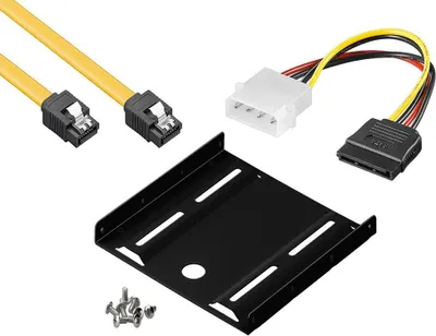 Produktbild von baytronic SSD Einbau-Kit für interne SSD/HDD inkl. Einbaurahmen für 6,4 cm inkl. SATA 3 Kabel 0,5 m