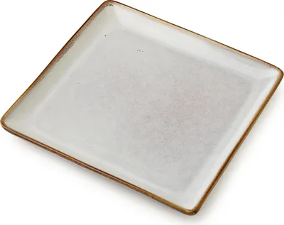 Image de Plat de service en céramique Basic Nature, assiette 18 x 18 cm, couleur naturelle, 1 pièce