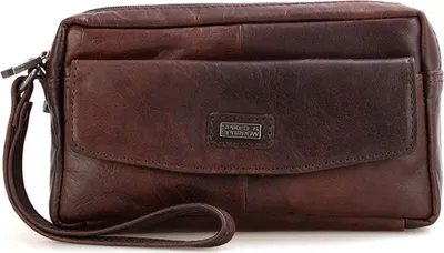 Produktbild von SPIKES & SPARROW Leder Kulturbeutel Bronco Toiletry Bag Dark Brown dunkelbraun