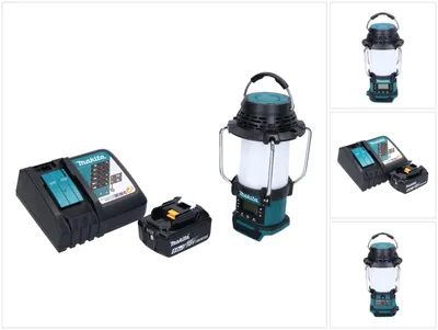 Obrázek produktu pro Makita DMR 055 RT1 akumulátorové rádio 18 V FM s lucernou 360° svítilnou + 1x akumulátor 5,0 Ah + nabíječka