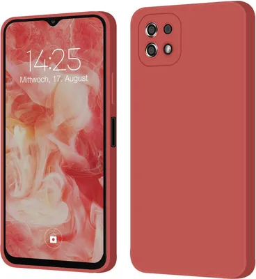 Produktbild von Hülle für Samsung Galaxy A22 5G Case Cover Bumper Silikon Softgrip Schutzhülle Farbe: Rot