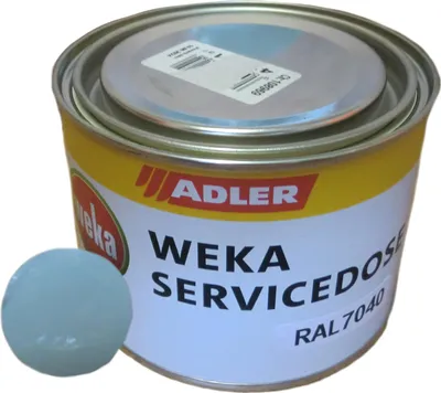 Produktbild von Weka Farbdose 375 ml grau (RAL 7040) für Ausbesserungsarbeiten