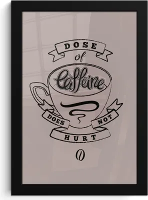 Produktbild von MuchoWow® MuchoWow® Gerahmtes Poster Kaffee - Sprichwörter - Vintage - Eine Dosis Koffein tut nicht weh - Zitate 20x30 cm - Poster mit zchwarzem Bilderrahmen - Drucken - Bilder Poster im Rahmen