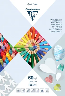Produktbild von Clairefontaine 5x Block Premium mit 60 Blatt A4 90g - Weiß 97241C