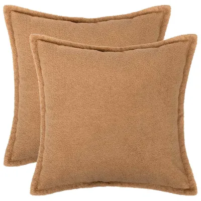 Obrázok produktu pre vidaXL Vankúšový poťah, 2 ks, farba: béžová, materiál: bouclé, rozmer: 60 x 60 cm