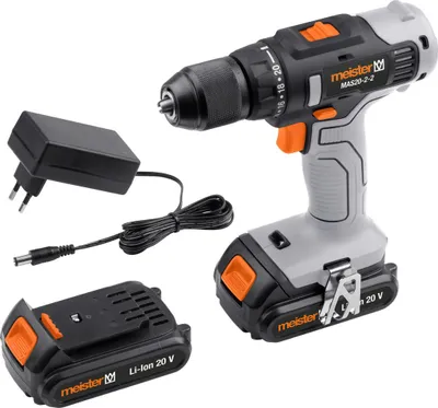Produktbild von Meister Akku Bohrschrauber MAS20-2 Set 20 V inkl. 2 Akkus & Ladegerät