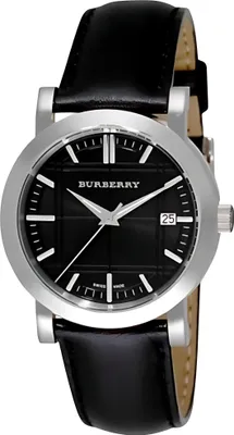 Produktbild von Burberry Heritage Damenuhr Lederarmband silber schwarz