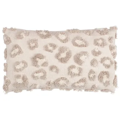 Produktbild von Furn - Leo-Muster - Kissenhülle "Maeve" Mit Federbusch RV2815 (30 cm x 50 cm) (Natürlich)