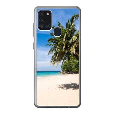 Produktbild von MuchoWow® Handyhülle Schutzhülle Hülle für Samsung Galaxy A21s Strand - Tropen - Meer Silikon Softcase Handy Hülle - Hartschale