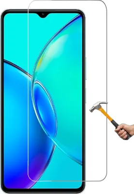A screen protector is shown next to a smartphone.
