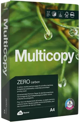Zdjęcie produktu dla MultiCopy 2100004938 Wielofunkcyjny papier Zero - A4, 80 g/m², jasny biały, 500 arkuszy