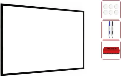 Immagine prodotto di Lavagna Magnetica Cancellabile a Secco Bianca con Cornice Nero in Legno 90x60 cm