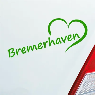 Produktbild von Auto Aufkleber Bremerhaven Herz Stadt City Liebe Love Heart 19x8 cm Hellgrün Sticker Heckscheibenaufkleber