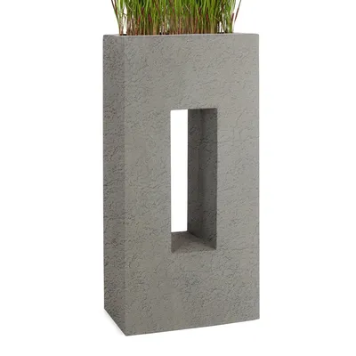 Produktbild von PFLANZWERK® Hochbeet Pflanzkübel VISTA 92cm LAVA GRAU Premium Blumenkübel Fiberglas Lotus-Effekt Fiberglas - Frostbeständig - Handgefertigt -