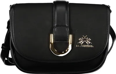 Produktbild von Elegante schwarze Damentasche mit verstellbarem Gurt und Druckknopf