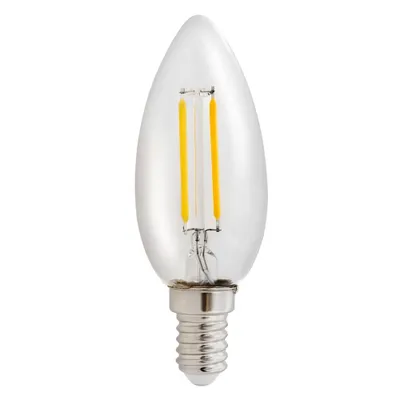 Produktbild von 1er Pack LED Leuchtmittel in Kerzenform klar mit E14 Sockel, 1 Watt 110 Lumen Warmweiß 2700K