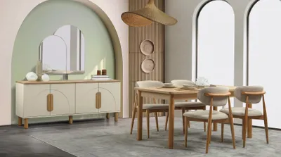 Obrázok produktu pre Jedálenská stolička, béžová, moderný, elegantný štýl, pohodlná