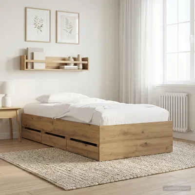 Obrázek produktu pro Maison Exclusive – Postel s úložným prostorem, ruční výroba, buk, dřevotřísková deska