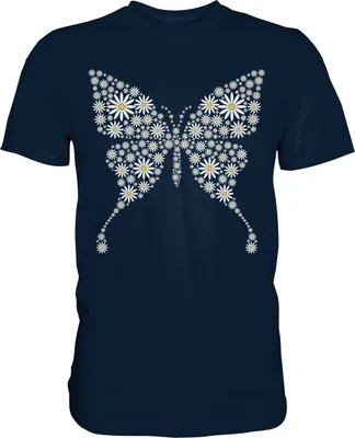Produktbild von Gänseblümchen Schmetterling T-Shirt – Navy / S