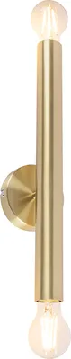 Produktbild von QAZQA - Art Deco Hotel Chic Wandleuchte Gold I Messing 2-flammig - Tubi I Wohnzimmer I Schlafzimmer - Stahl Länglich - LED geeignet E27